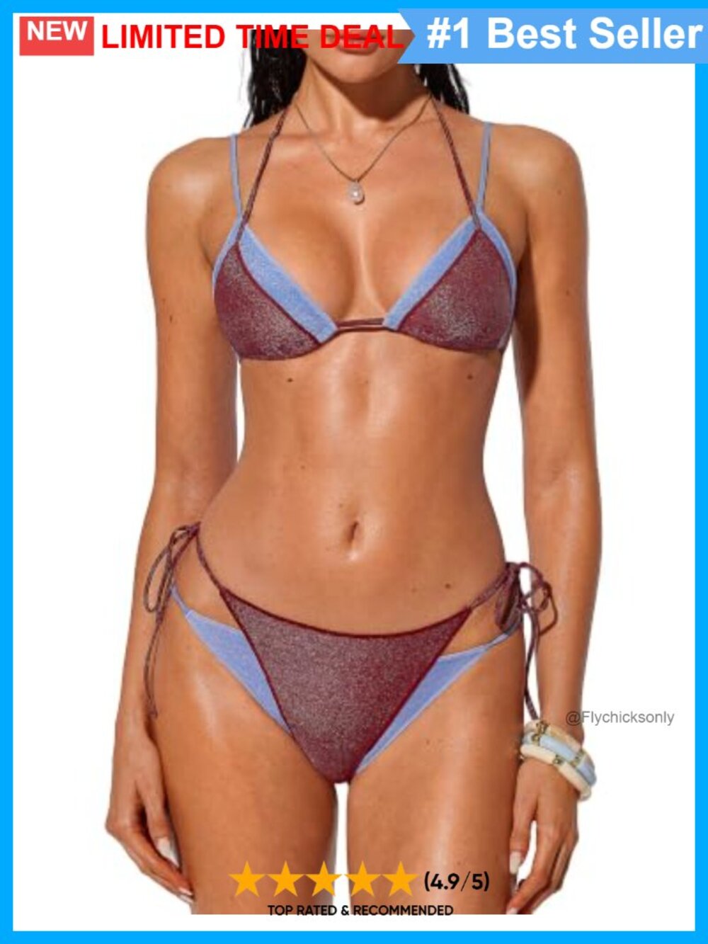 Sexy Halter Triangle Bikini Set String Thong Two Piece Swimsuit